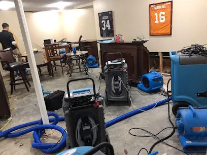 Drying equipment set up in a finished Greeley basement
